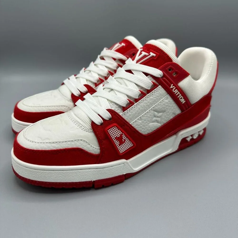Louis Vuitton | Shoes | Louis Vuitton Trainers White Red Mens Size